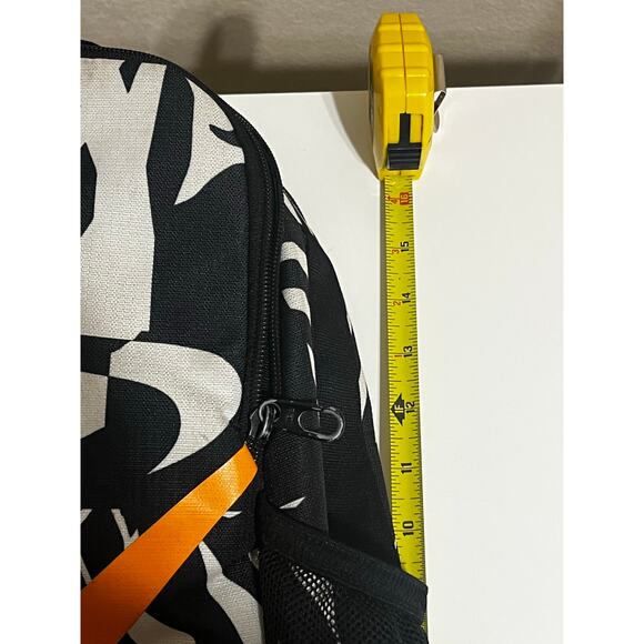 Nike Black & White Medium Size Backpack With Orange Swoosh & Side   Cup Holders - Picture 5 of 6